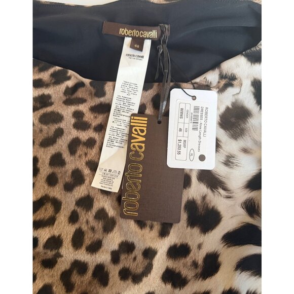 Roberto Cavalli Leopard-Print Ruched Sheath Dress – Size XL New with Tags - Picture 16 of 16